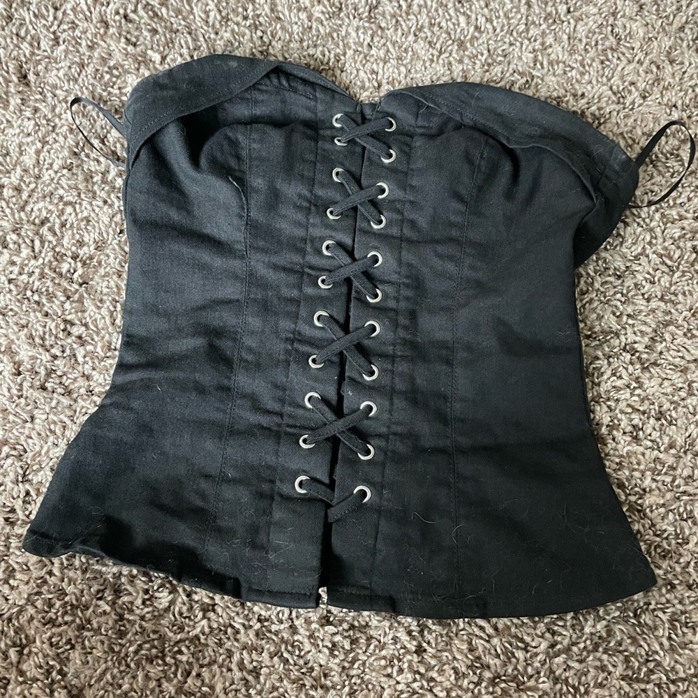 H and m size 4 black womens corset top